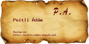 Peitli Ádám névjegykártya